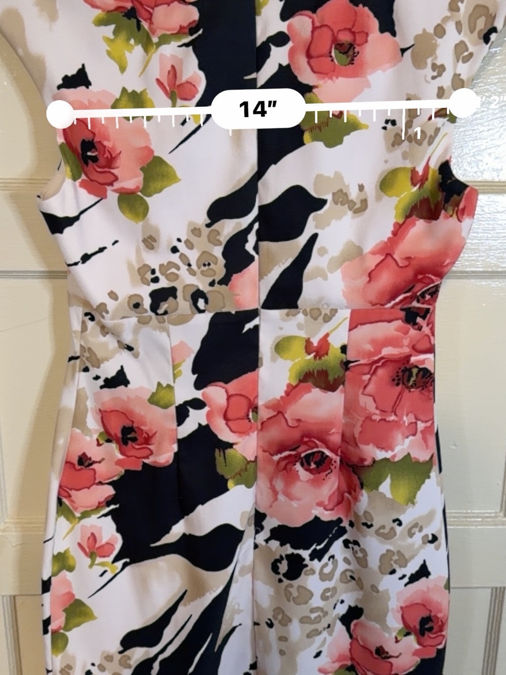 Connected Apparel Coral Pink Floral Midi Dress on White - 8 - Picture 9 of 9